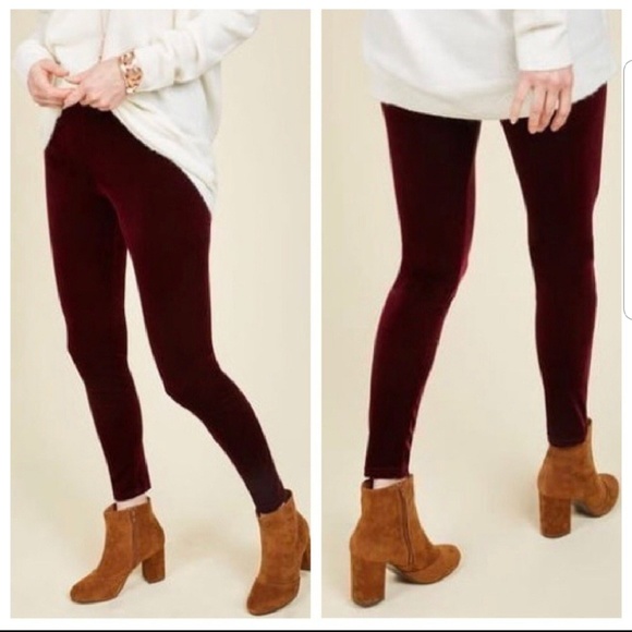 LAST 1SALE ❄Burgundy Velvet Leggings - Picture 8 of 8